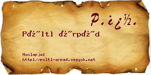 Pöltl Árpád névjegykártya